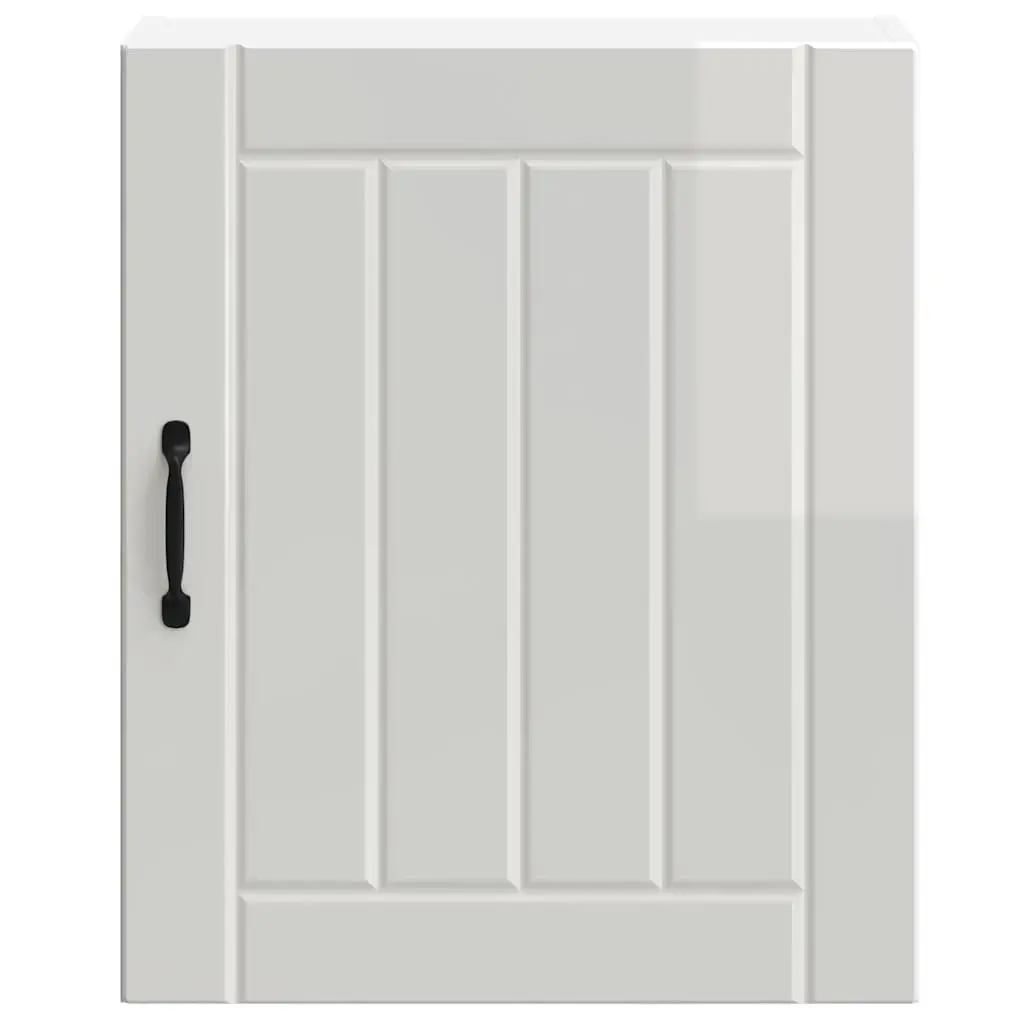 White High Gloss Kitchen Wall Cabinet with Glass Door