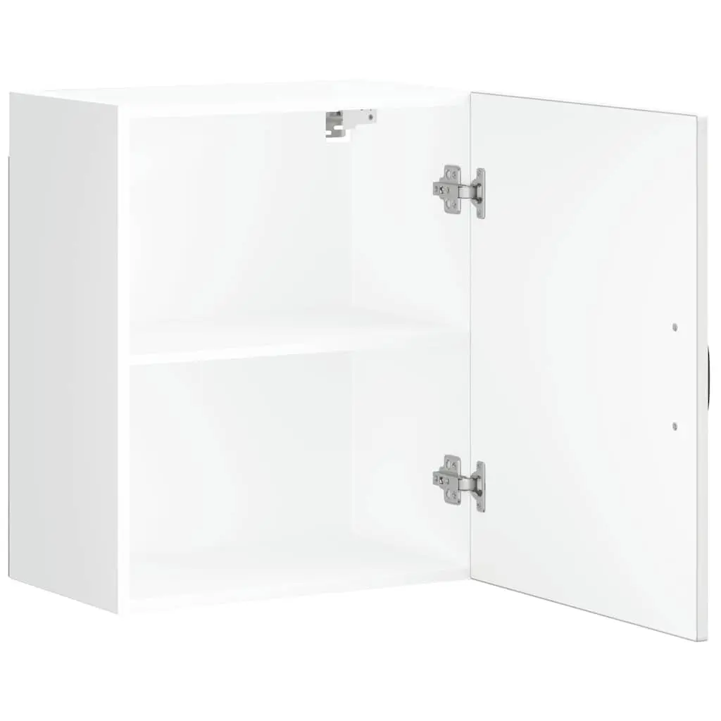 White High Gloss Kitchen Wall Cabinet with Glass Door