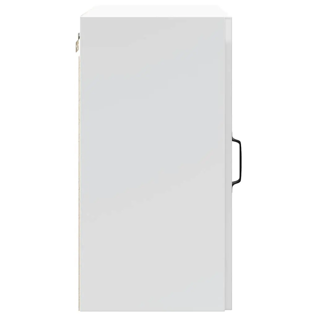 White High Gloss Kitchen Wall Cabinet with Glass Door
