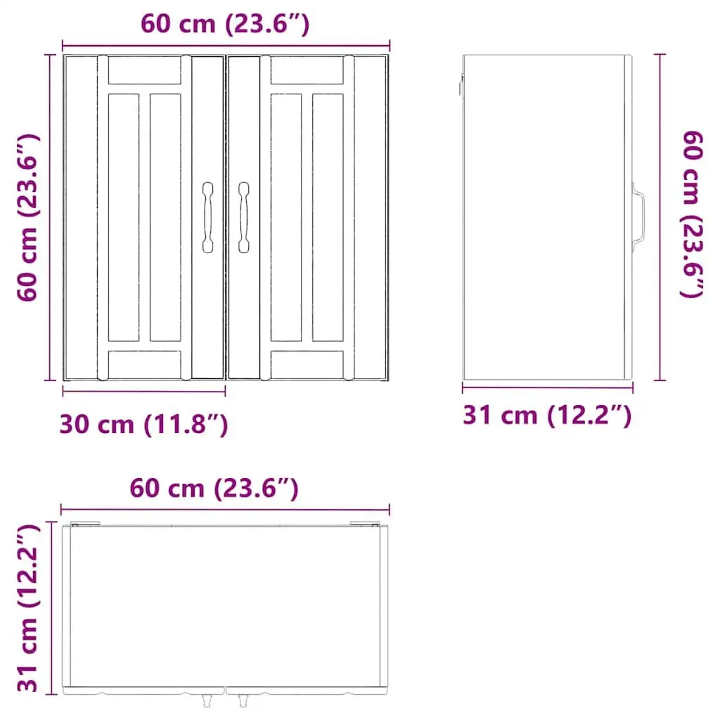 White Engineered Wood Kitchen Wall Cabinet with Glass Door