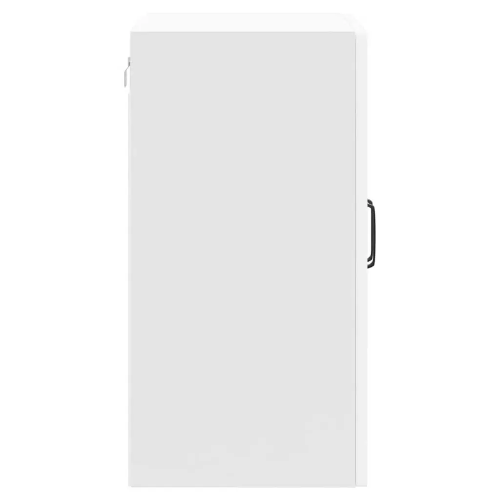 White Engineered Wood Kitchen Wall Cabinet with Glass Door