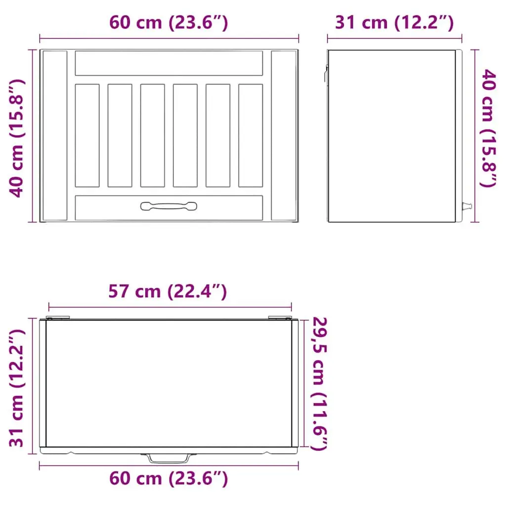 Wall-Mounted Cabinet White Engineered Wood Glass Door Kitchen Storage Organizer