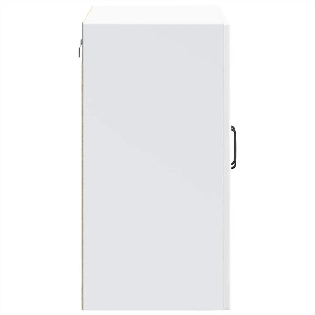 White Engineered Wood Kitchen Wall Cabinet with Glass Door
