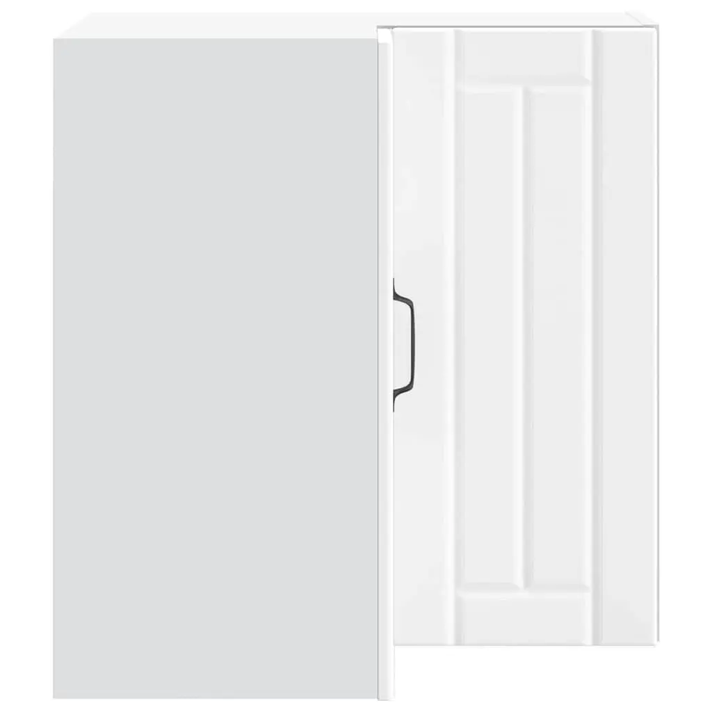 White Wall-Mounted Kitchen Corner Cabinet for Storage