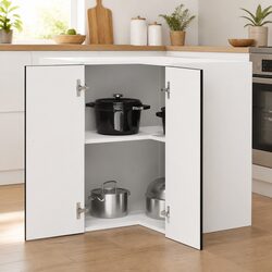 Black Engineered Wood Kitchen Corner Cabinet