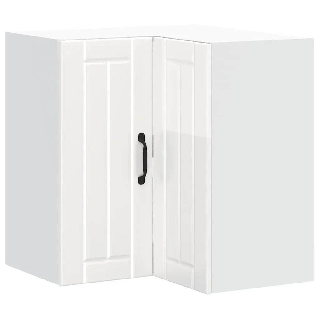 White High Gloss Corner Cabinet for Kitchens