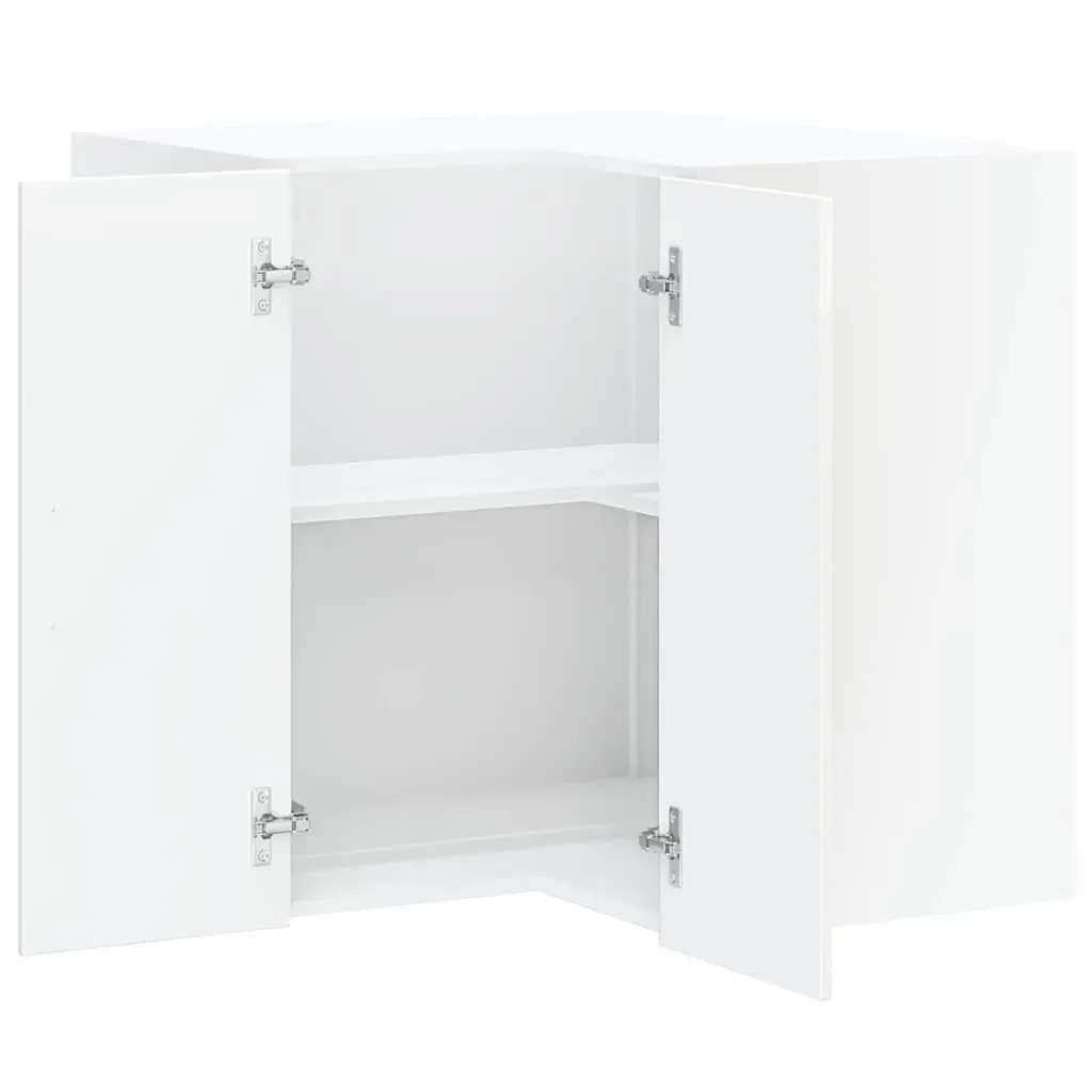 White High Gloss Corner Cabinet for Kitchens