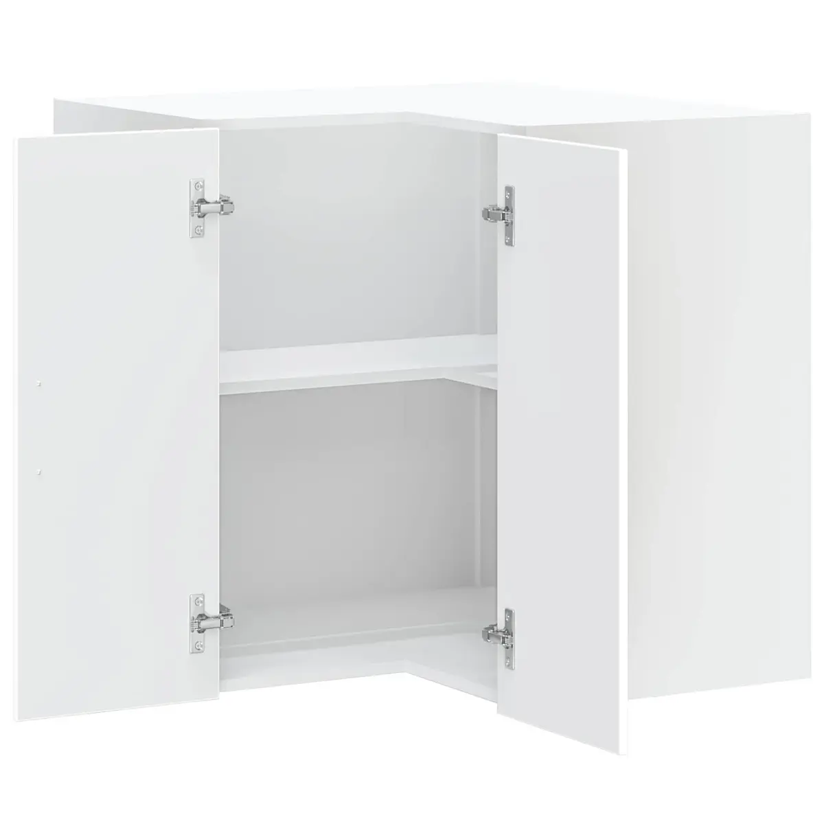 White High Gloss Corner Cabinet for Kitchens