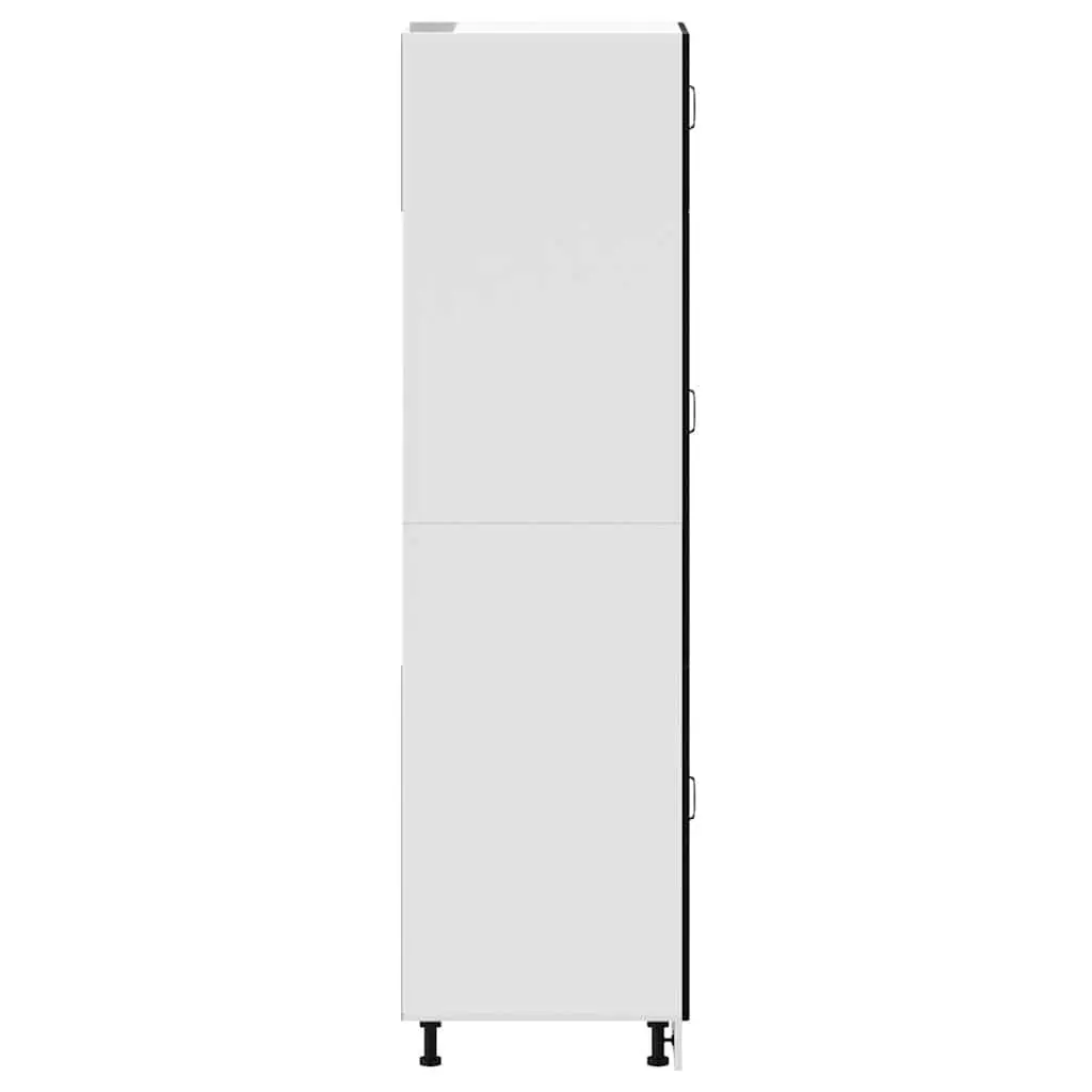 Kitchen Cabinet Black Engineered Wood Cupboard Storage Adjustable Feet