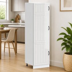 White High Gloss Kitchen Storage Cabinet with Engineered Wood