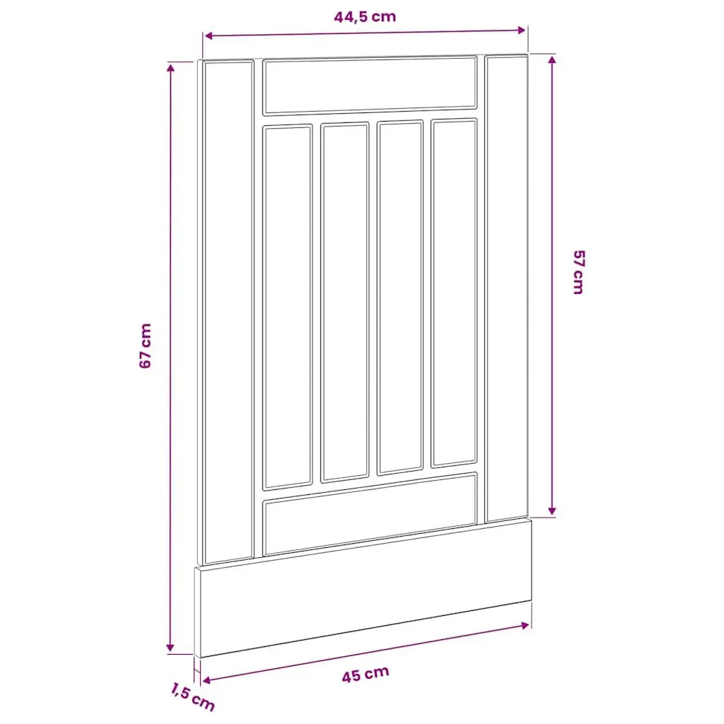 Engineered Wood White Dishwasher Cover Kitchen Cabinet Panel Protective
