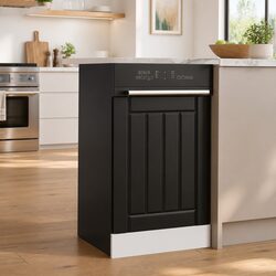 Black Engineered Wood Dishwasher Front Panel Cover