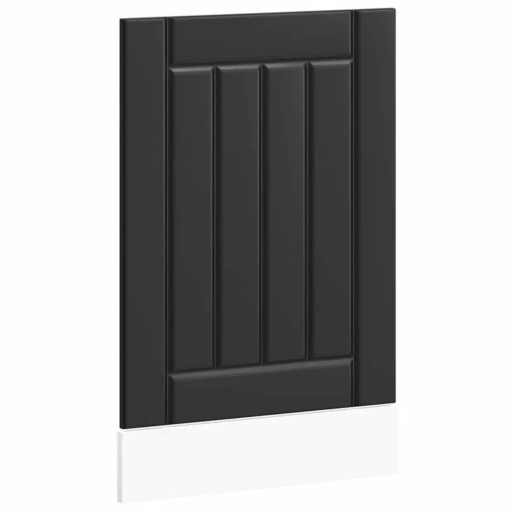 Dishwasher Front Cover Engineered Wood Black Protection Panel