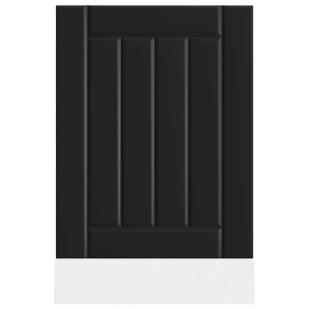 Dishwasher Front Cover Engineered Wood Black Protection Panel