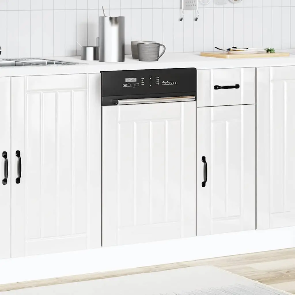 Dishwasher Front Cover Engineered Wood High Gloss White Finish Kitchen Panel