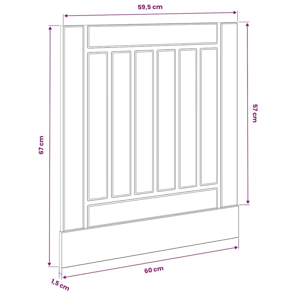 Dishwasher Panel Black Engineered Wood Kitchen Cabinet Front Cover Protector