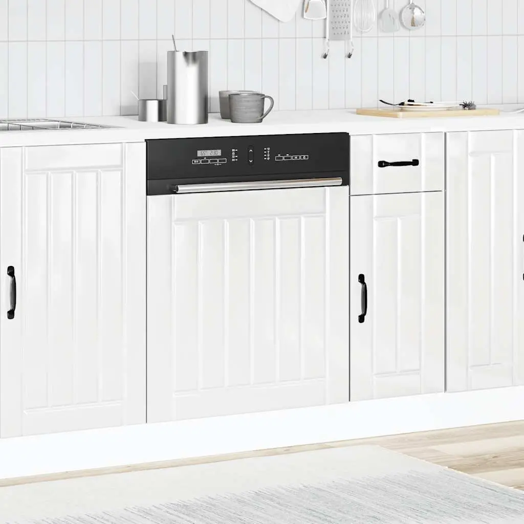 Kitchen Cabinet Front Cover Dishwasher Panel Engineered Wood High Gloss White