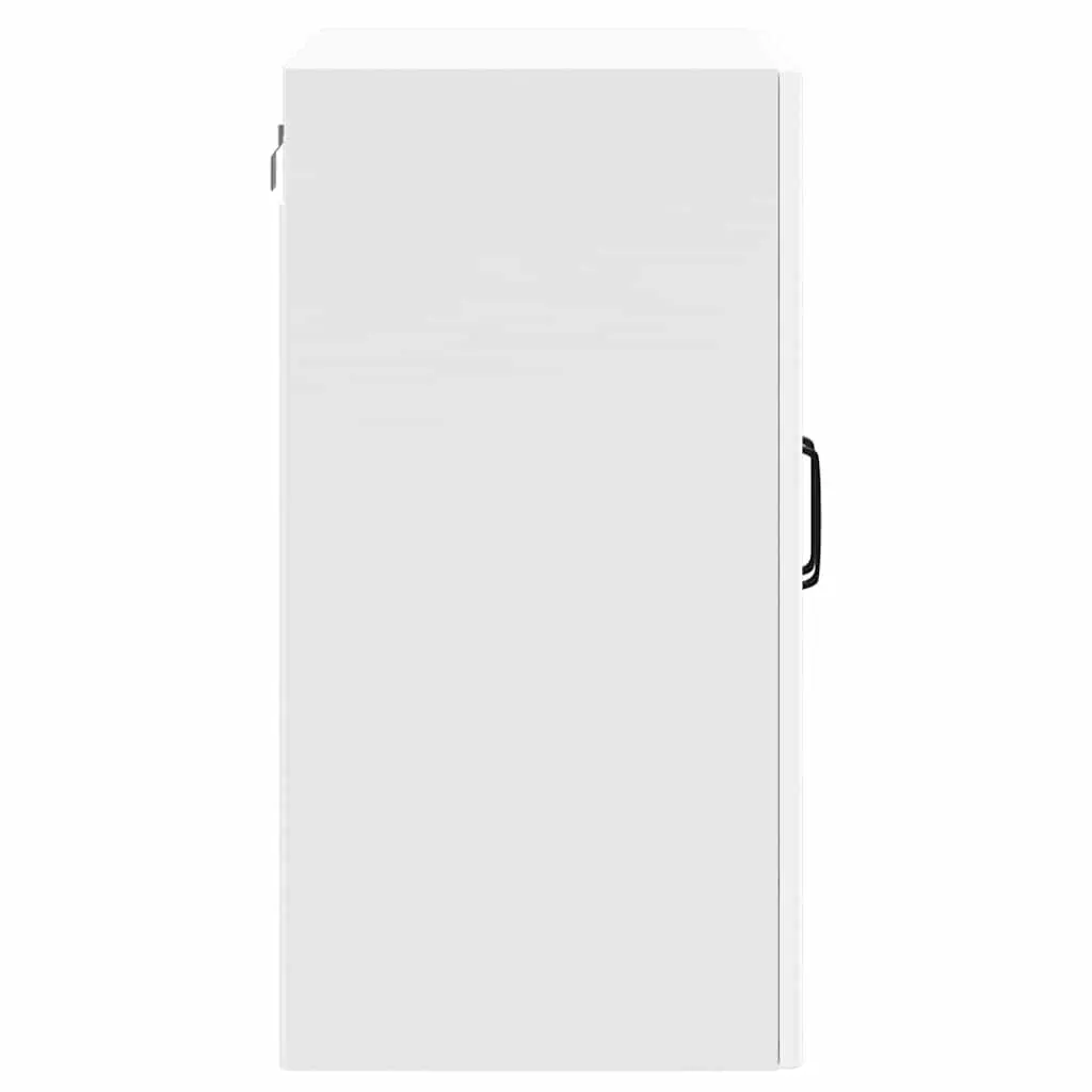 White Engineered Wood Kitchen Wall Cabinet with Glass Door