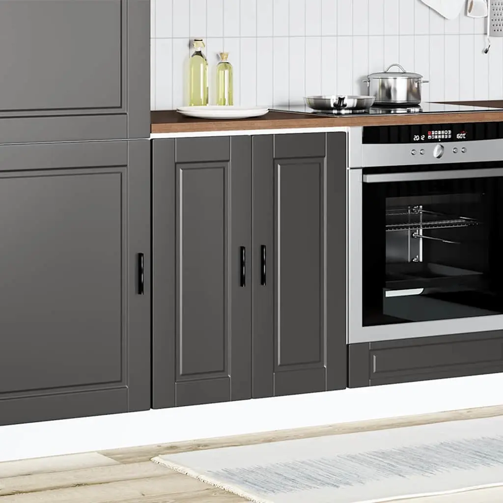 Engineered Wood Kitchen Cabinet Black Storage Unit Adjustable Feet