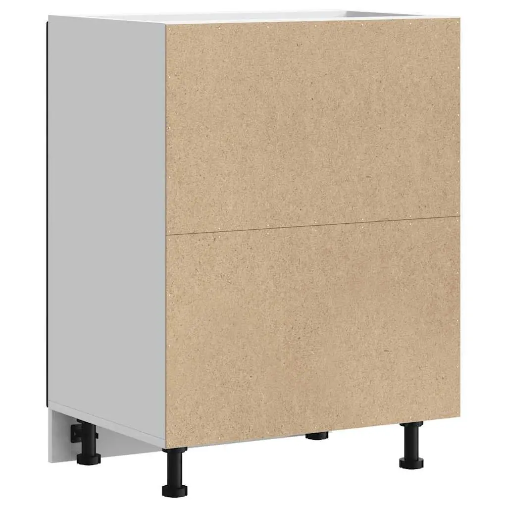 Engineered Wood Kitchen Cabinet Black Storage Unit Adjustable Feet