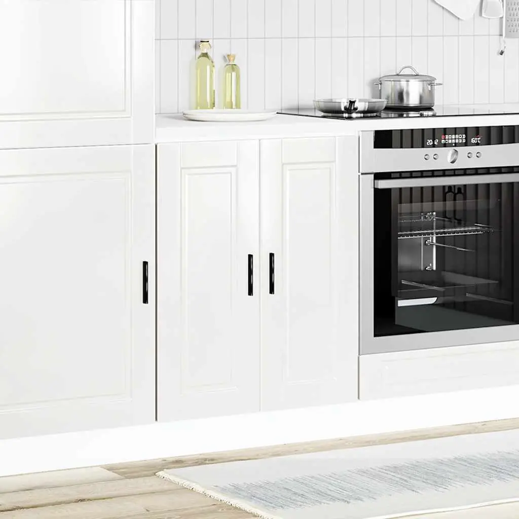 Kitchen Base Cabinet White Engineered Wood Storage Cupboard Doors Adjustable