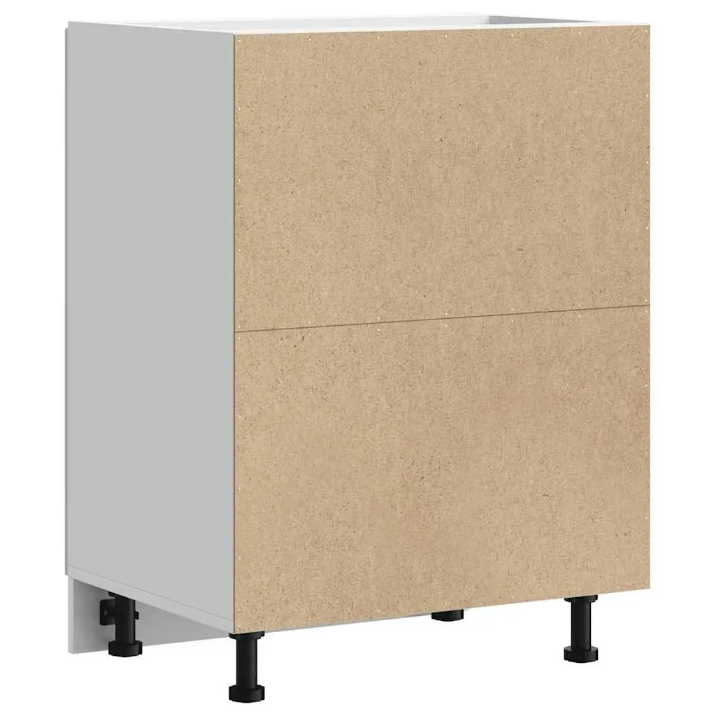 Kitchen Base Cabinet White Engineered Wood Storage Cupboard Doors Adjustable