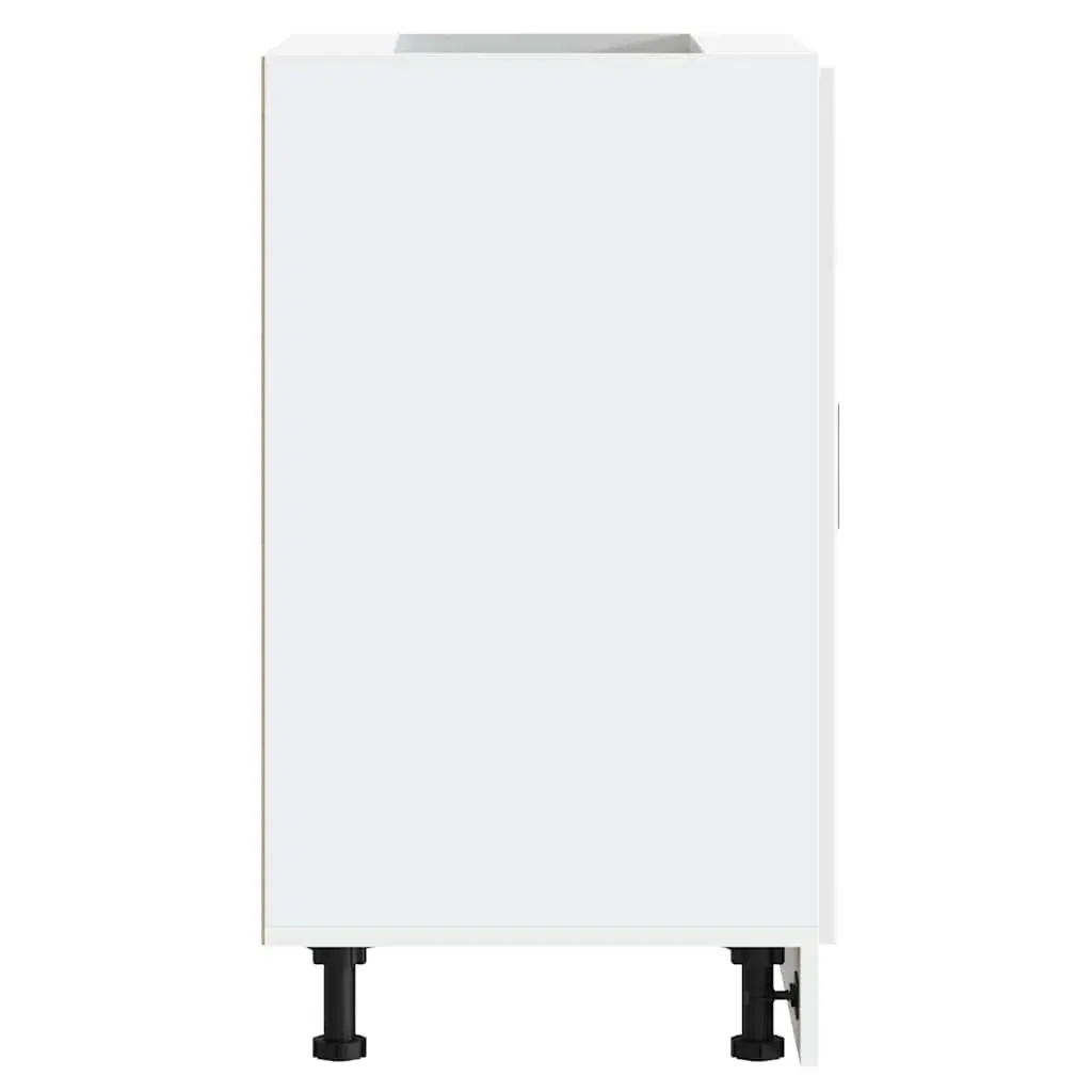 Kitchen Base Cabinet White Engineered Wood Storage Cupboard Doors Adjustable