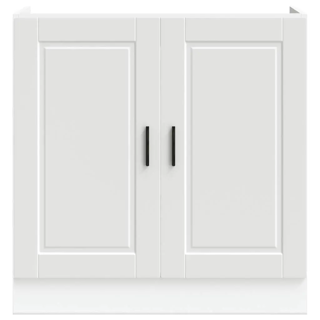 White Kitchen Sink Base Cabinet with Adjustable Feet
