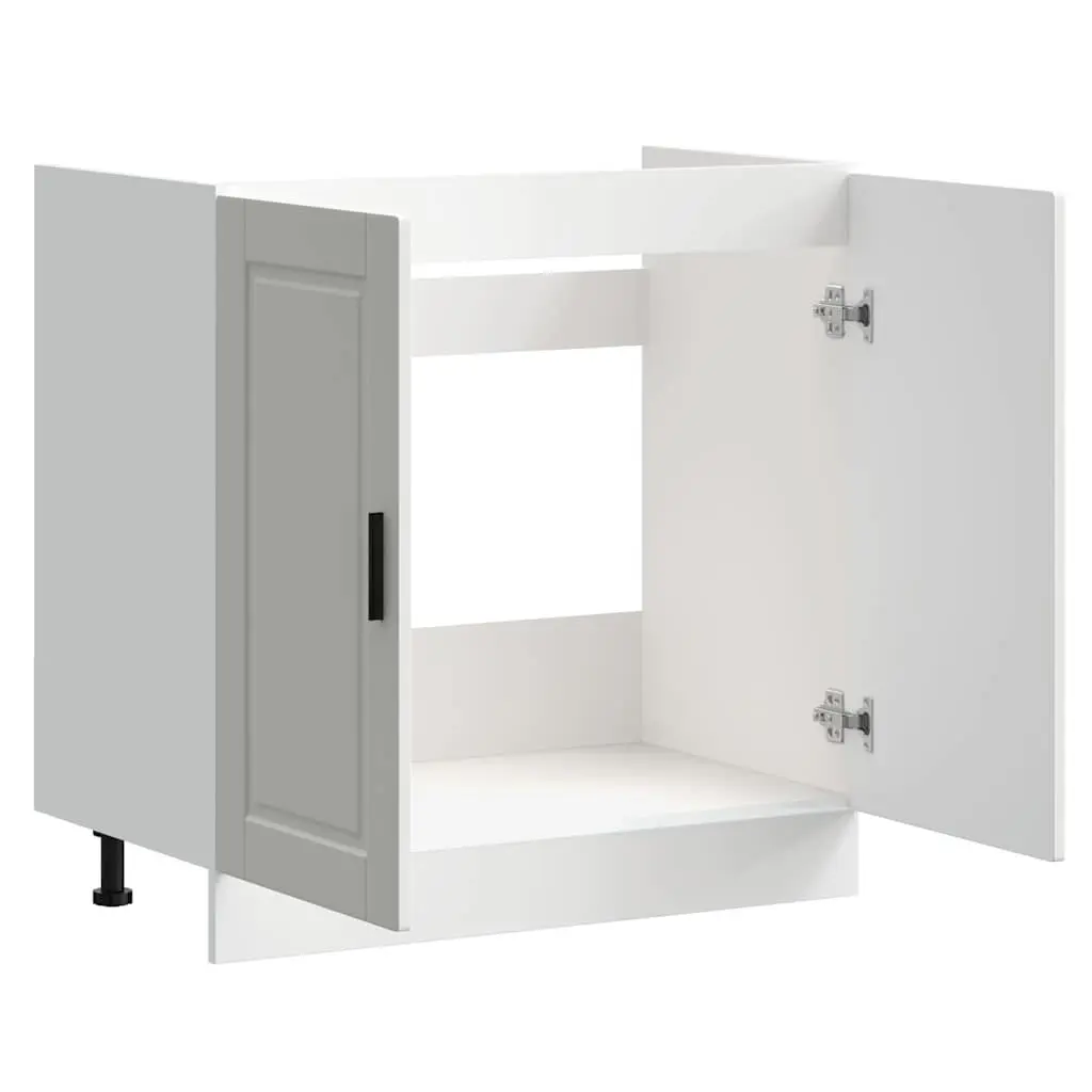 White Kitchen Sink Base Cabinet with Adjustable Feet