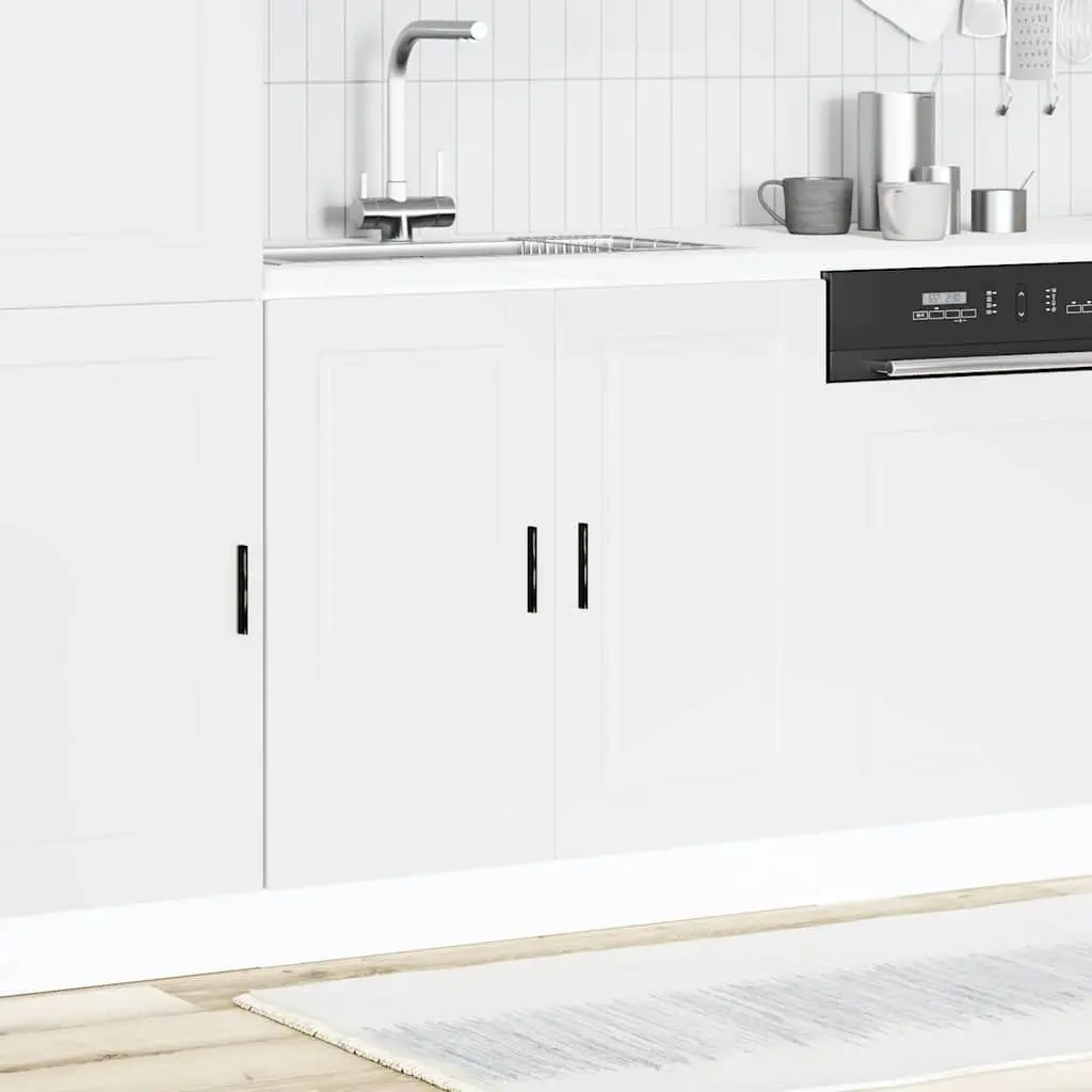 White Kitchen Sink Base Cabinet with Adjustable Feet