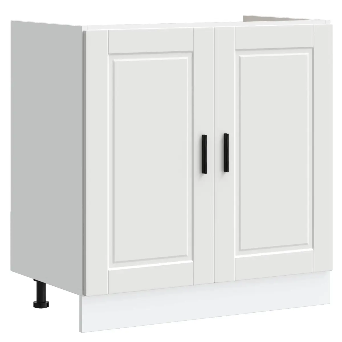 White Kitchen Sink Base Cabinet with Adjustable Feet