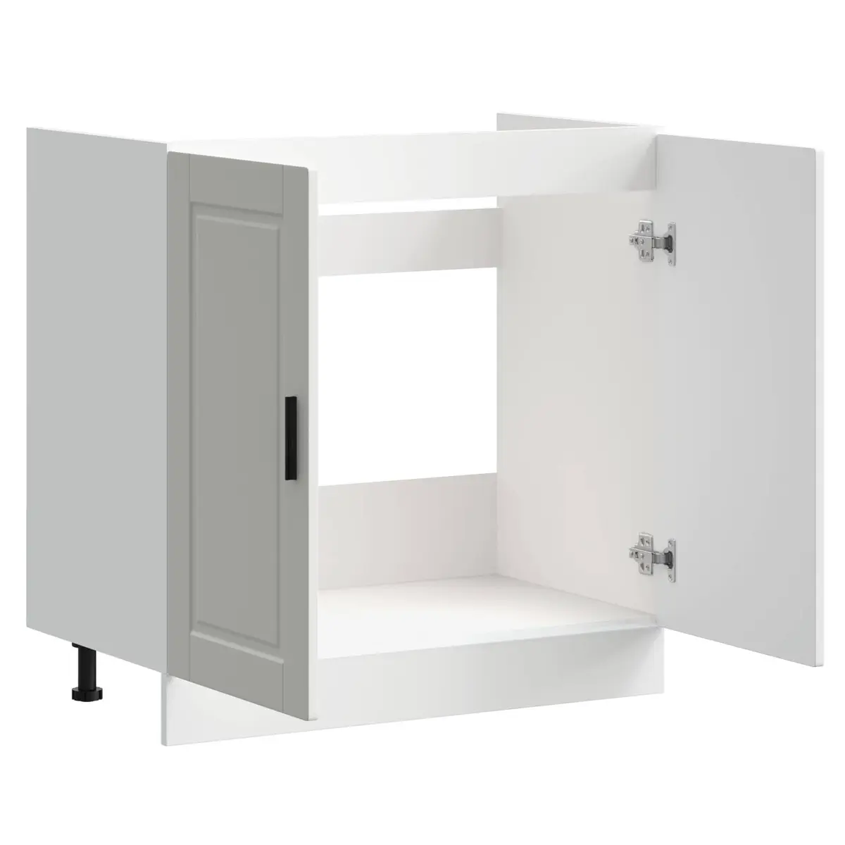 White Kitchen Sink Base Cabinet with Adjustable Feet