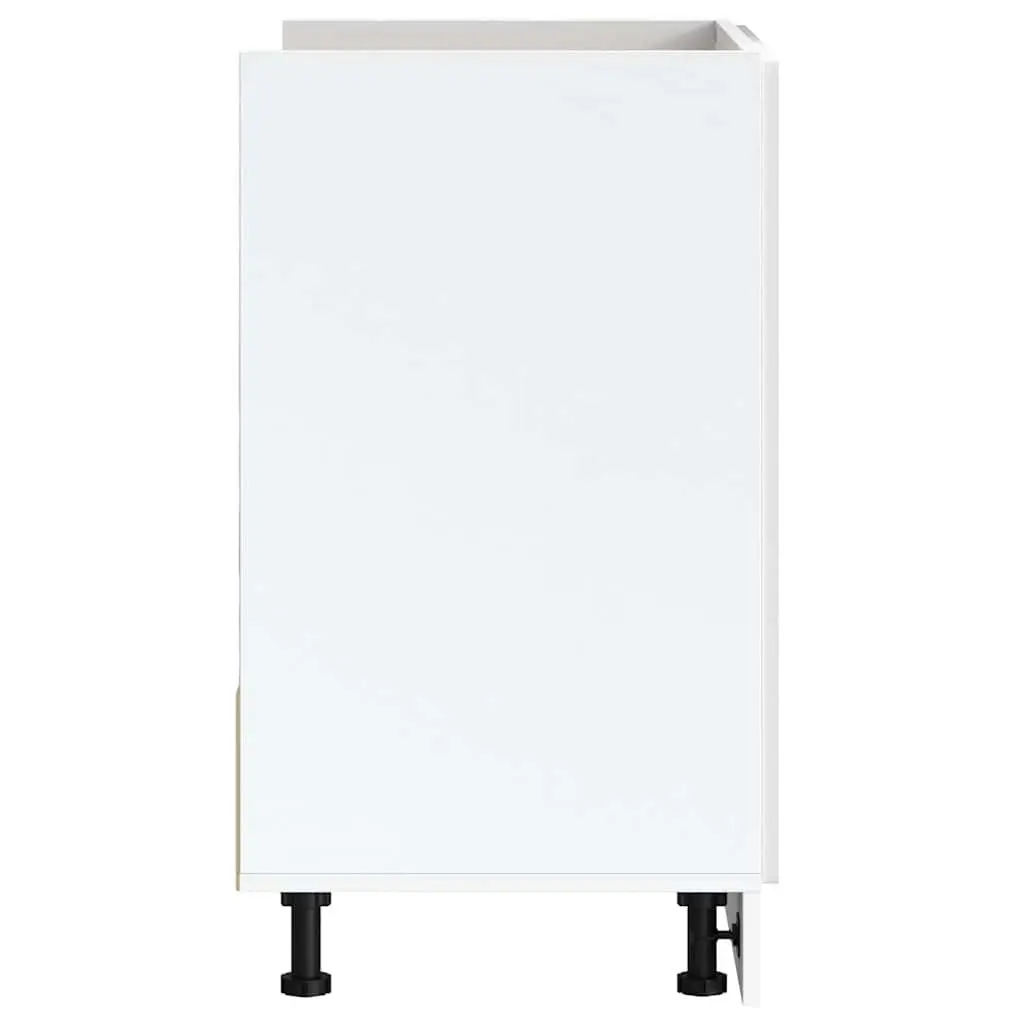 Sink Base Cabinet White High Gloss 80x46x81.5cm Engineered Wood
