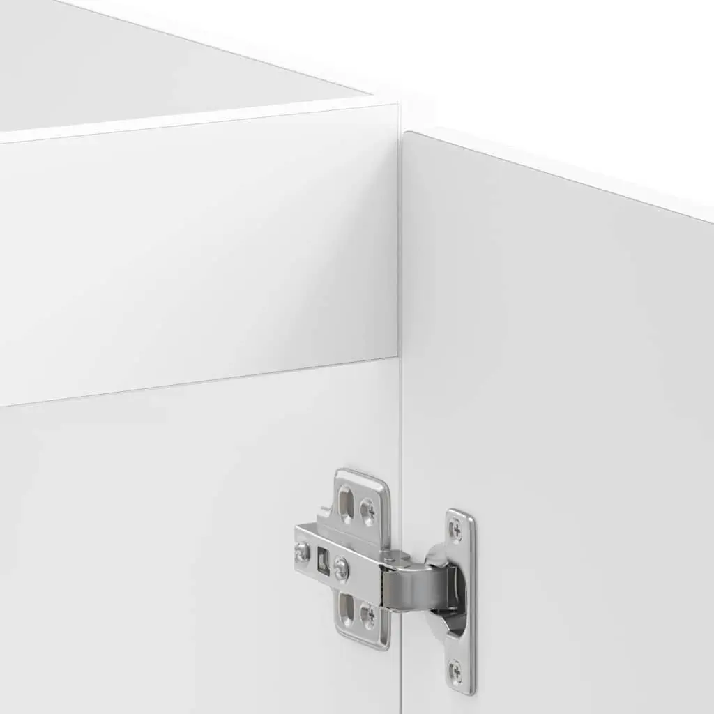 Sink Base Cabinet White High Gloss 80x46x81.5cm Engineered Wood