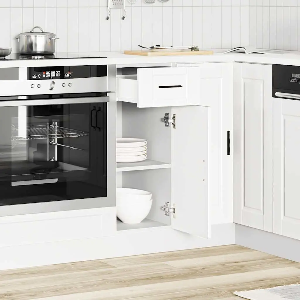 Kitchen Cabinet Storage Cupboard White Engineered Wood Adjustable Feet