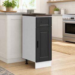 Black Engineered Wood Kitchen Base Cabinet with Storage