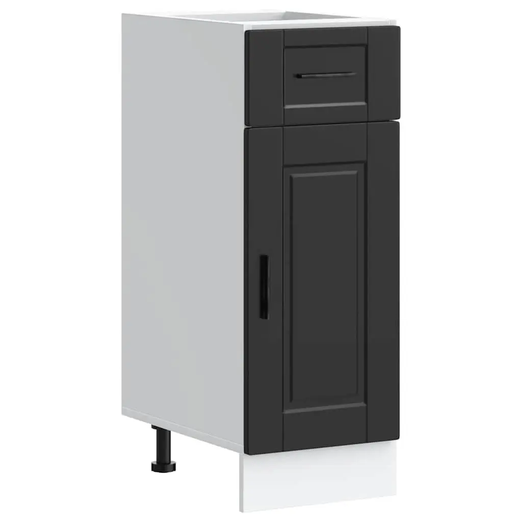 Black Engineered Wood Kitchen Base Cabinet with Storage