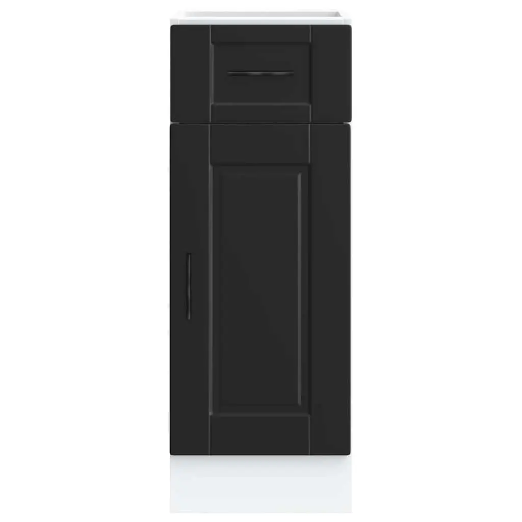 Black Engineered Wood Kitchen Base Cabinet with Storage