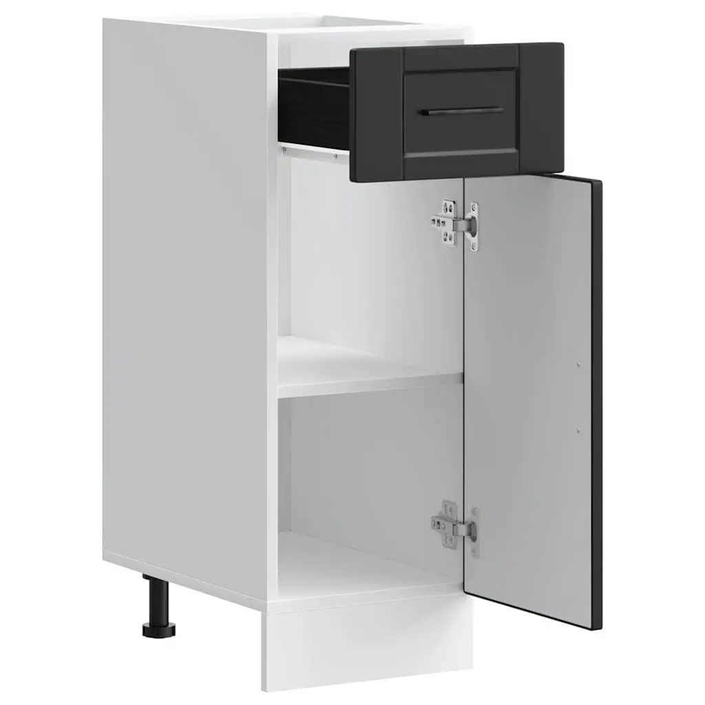 Black Engineered Wood Kitchen Base Cabinet with Storage