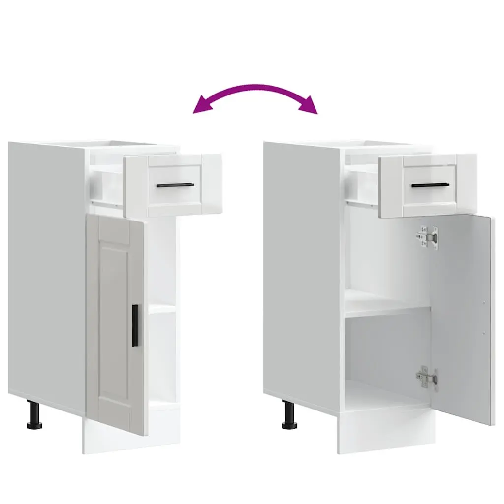 Kitchen Base Cabinet White Gloss Engineered Wood Adjustable Feet