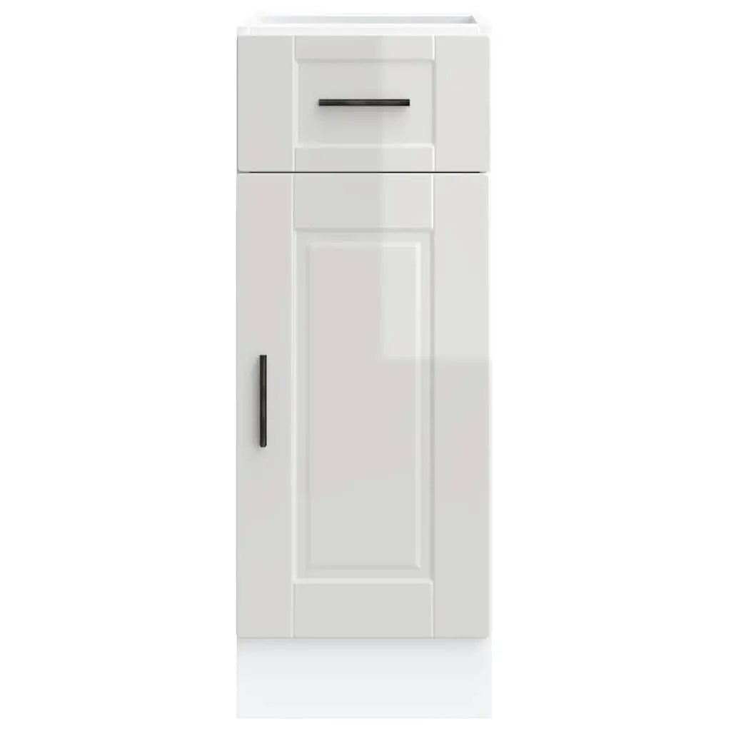 Kitchen Base Cabinet White Gloss Engineered Wood Adjustable Feet