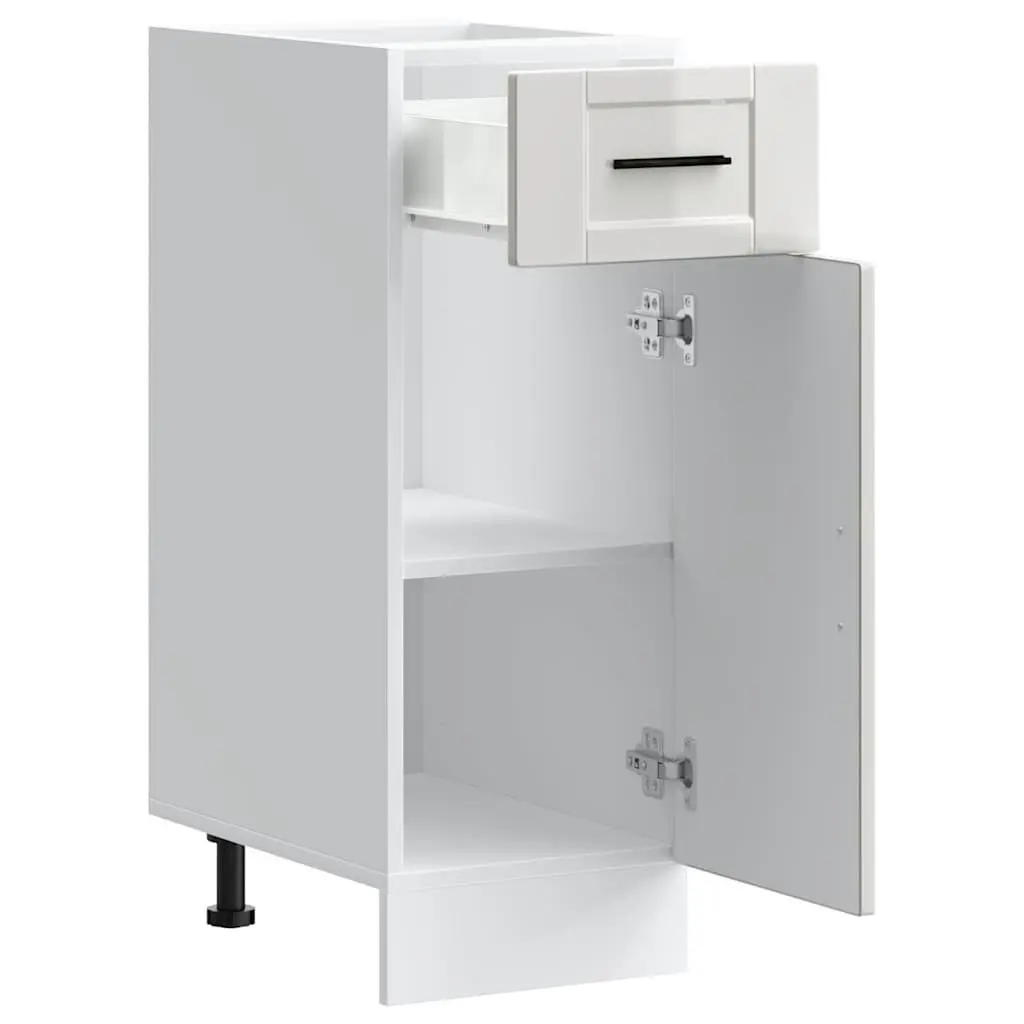 Kitchen Base Cabinet White Gloss Engineered Wood Adjustable Feet