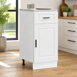 White Kitchen Base Cabinet with Adjustable Feet