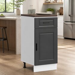 Black Engineered Wood Kitchen Base Cabinet for Storage