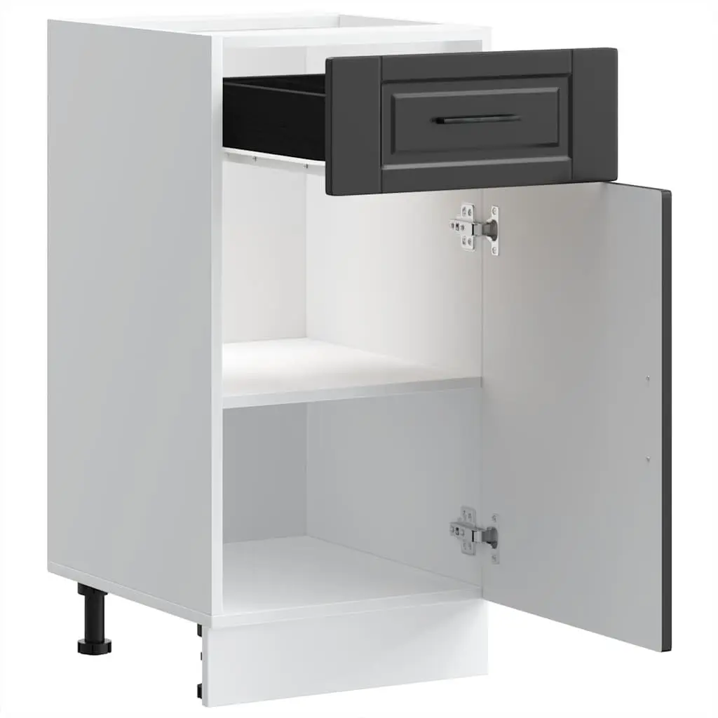 Black Engineered Wood Kitchen Base Cabinet for Storage