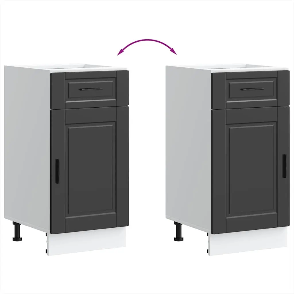 Black Engineered Wood Kitchen Base Cabinet for Storage