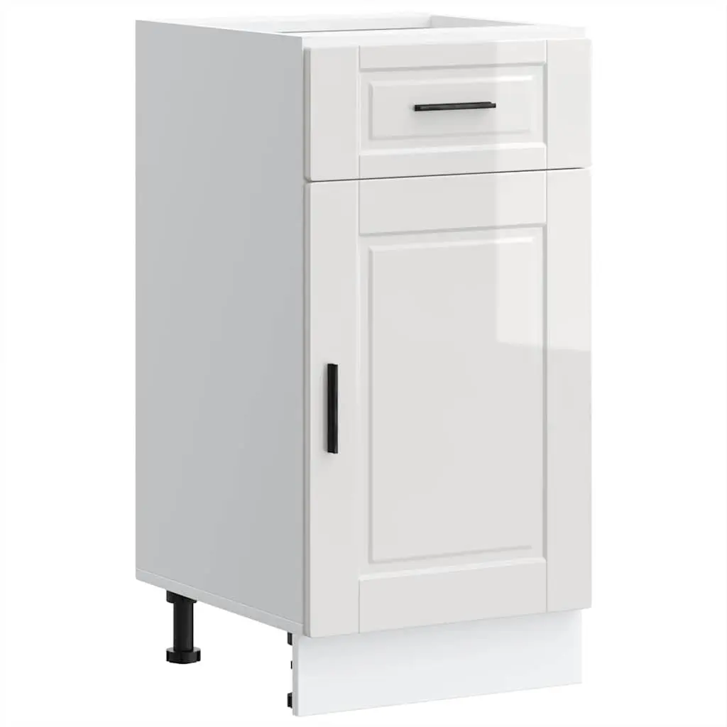 Kitchen Cabinet Storage Cupboard Engineered Wood High Gloss White Base Door