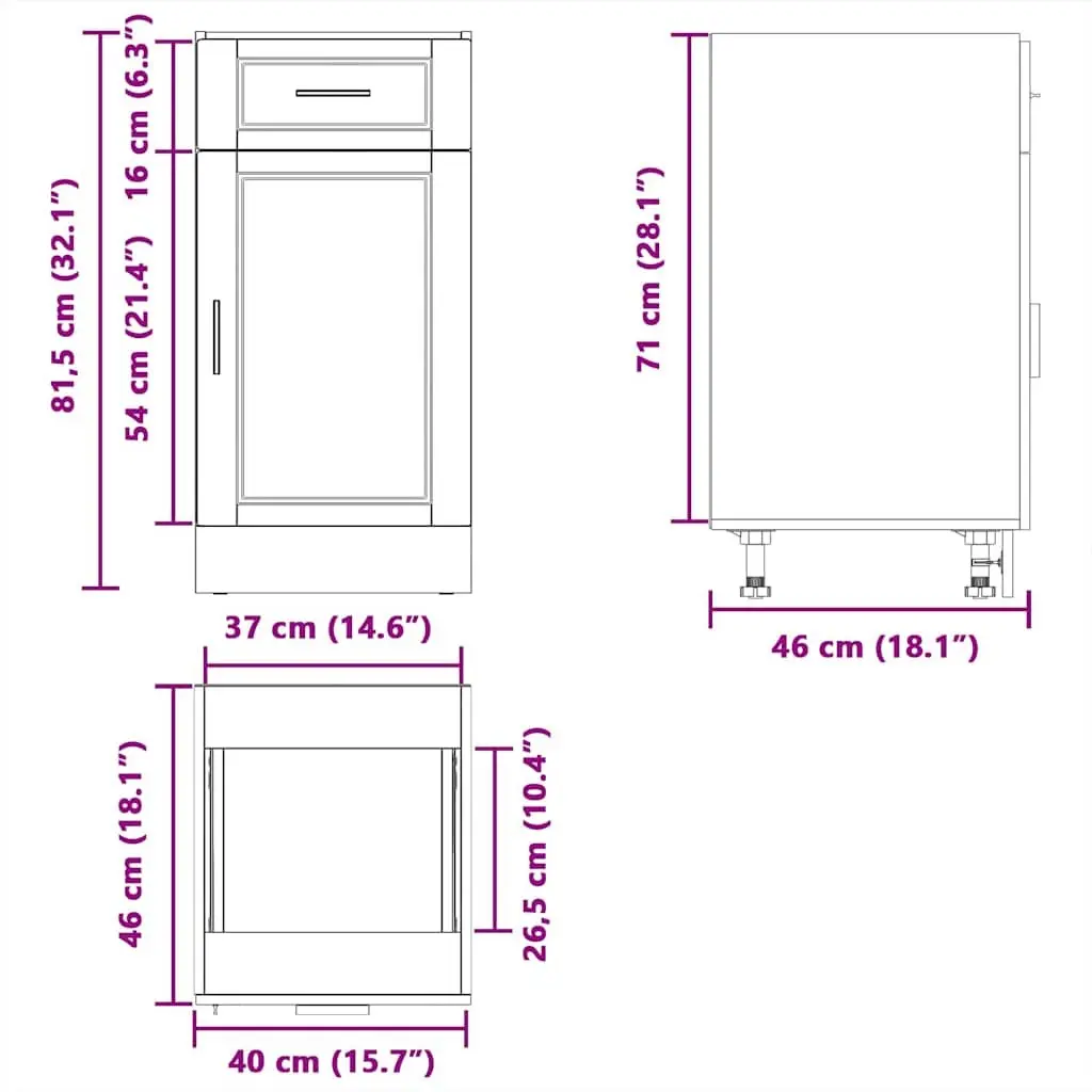 Kitchen Cabinet Storage Cupboard Engineered Wood High Gloss White Base Door