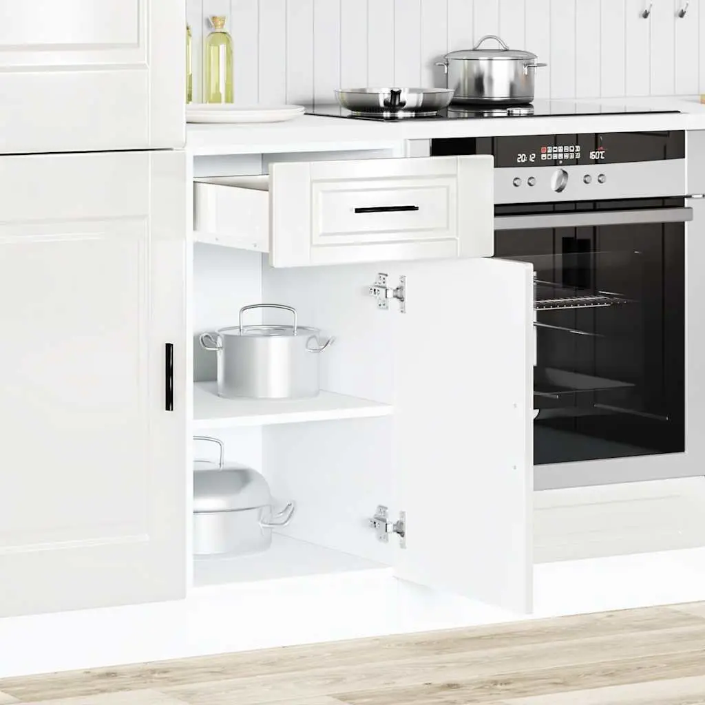 Kitchen Cabinet Storage Cupboard Engineered Wood High Gloss White Base Door
