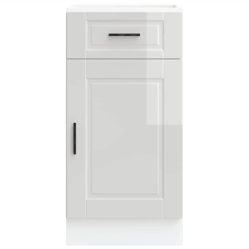Kitchen Cabinet Storage Cupboard Engineered Wood High Gloss White Base Door